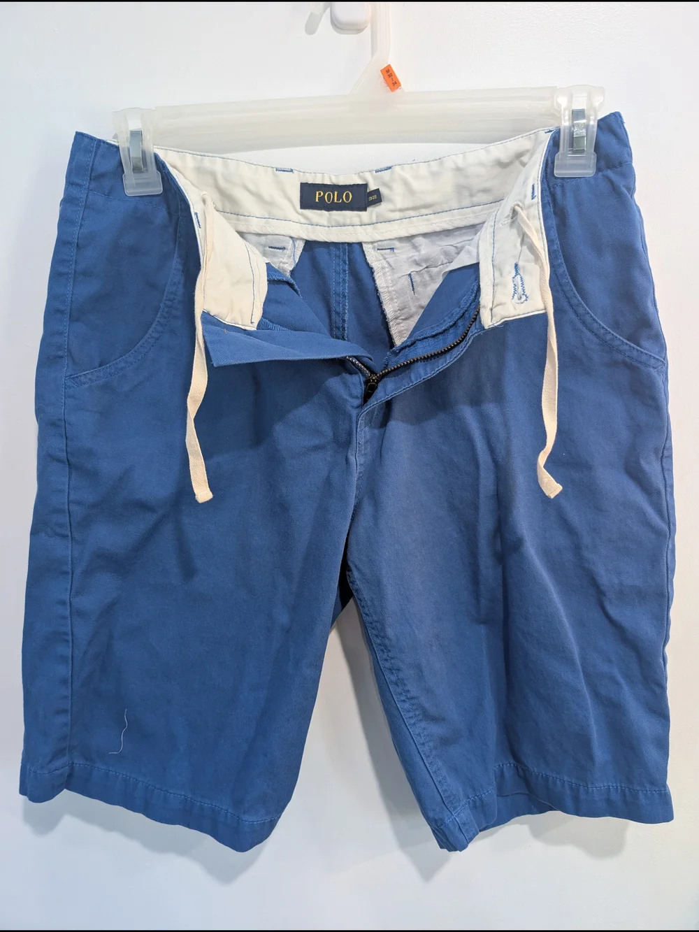 VTG Polo Ralph Lauren Men's Flat-Front Cotton Shorts Royal Blue 32 x 11